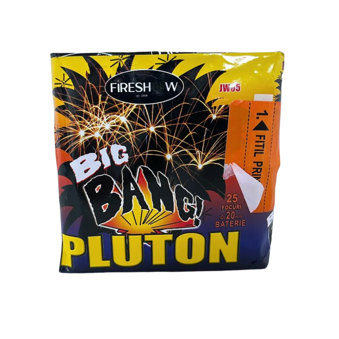 Baterie de artificii Big Bang Pluton, 25 focuri, 20 calibru