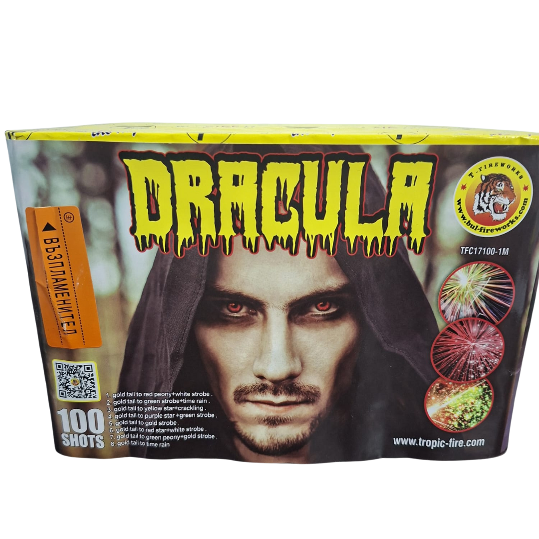 Baterie de artificii Dracula, 100 focuri, 18 calibru