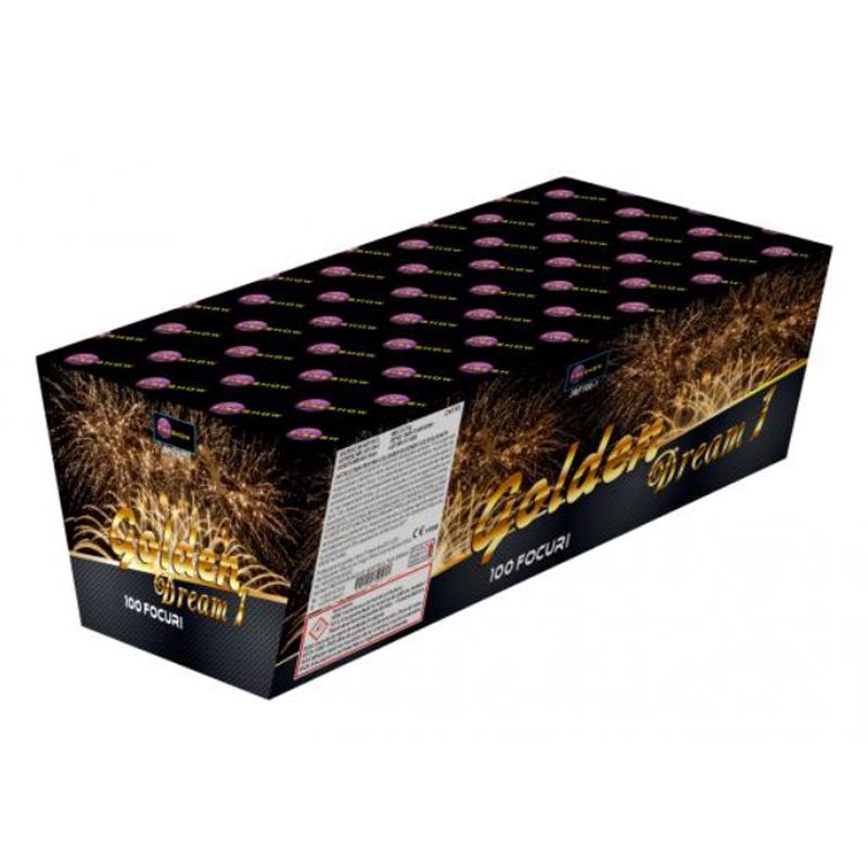 Baterie de artificii Golden Dream 1, 100 focuri, 20 calibru